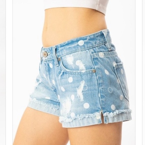 🔥KANCAN🔥POLKA DOT DENIM SHORTS - Picture 3 of 7